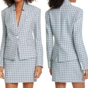 sz 0 NWT VERONICA BEARD Dickey Jacket FARLEY Turquoise BLUE Women Blazer Cotton